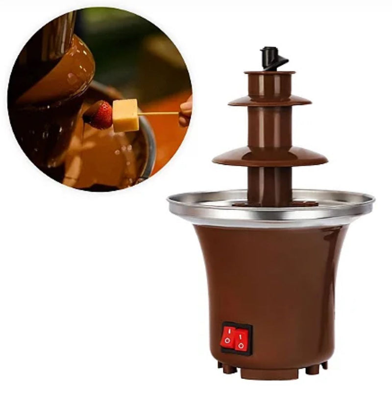 Fonte de Chocolate Elétrica - Cascata de 3 Andares para Fondue de Frutas